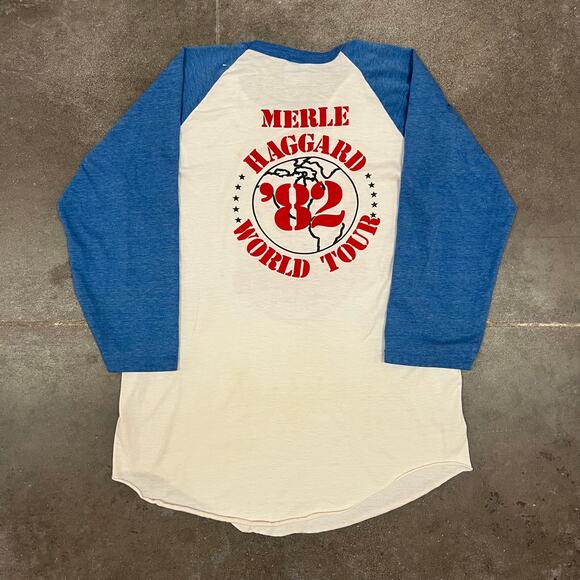 Vintage 1982 Merle Haggard The Road Show Raglan T-Shirt Large - Picture 5 of 5